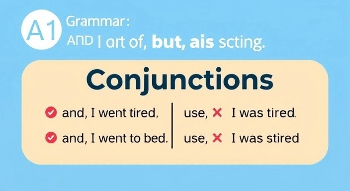 Conjunctions: and, but, or, so, because