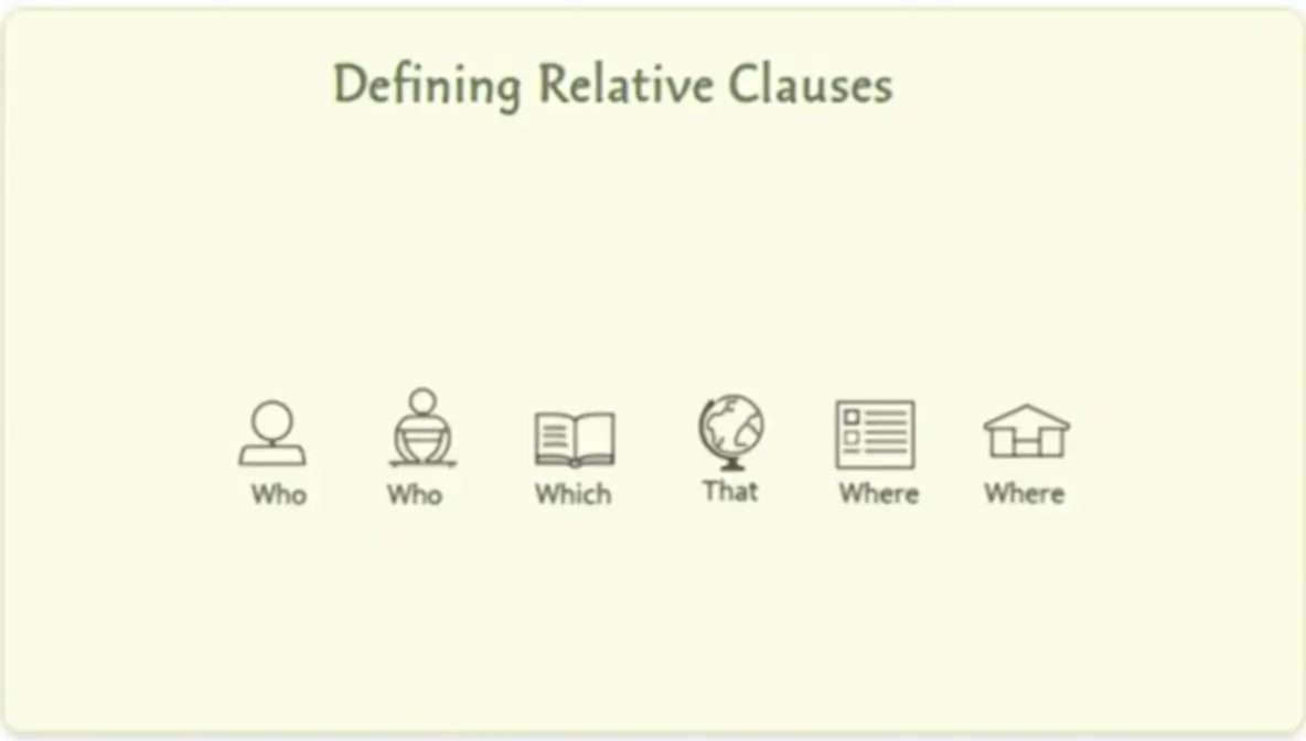 Defining Relative Clauses – Who, Which, That, Where